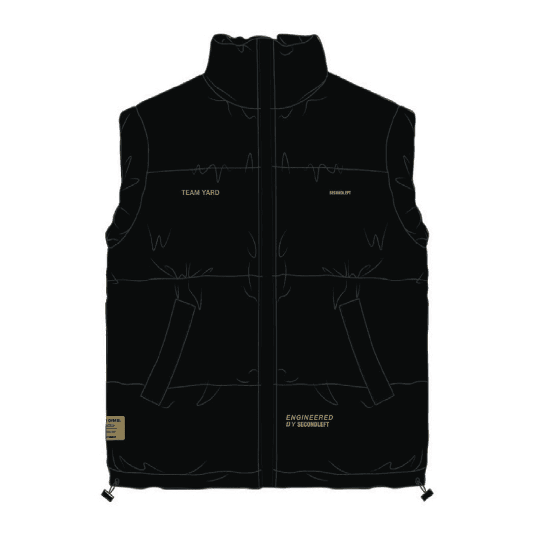 SL TYG Oversized Sleeveless Puffer - Black