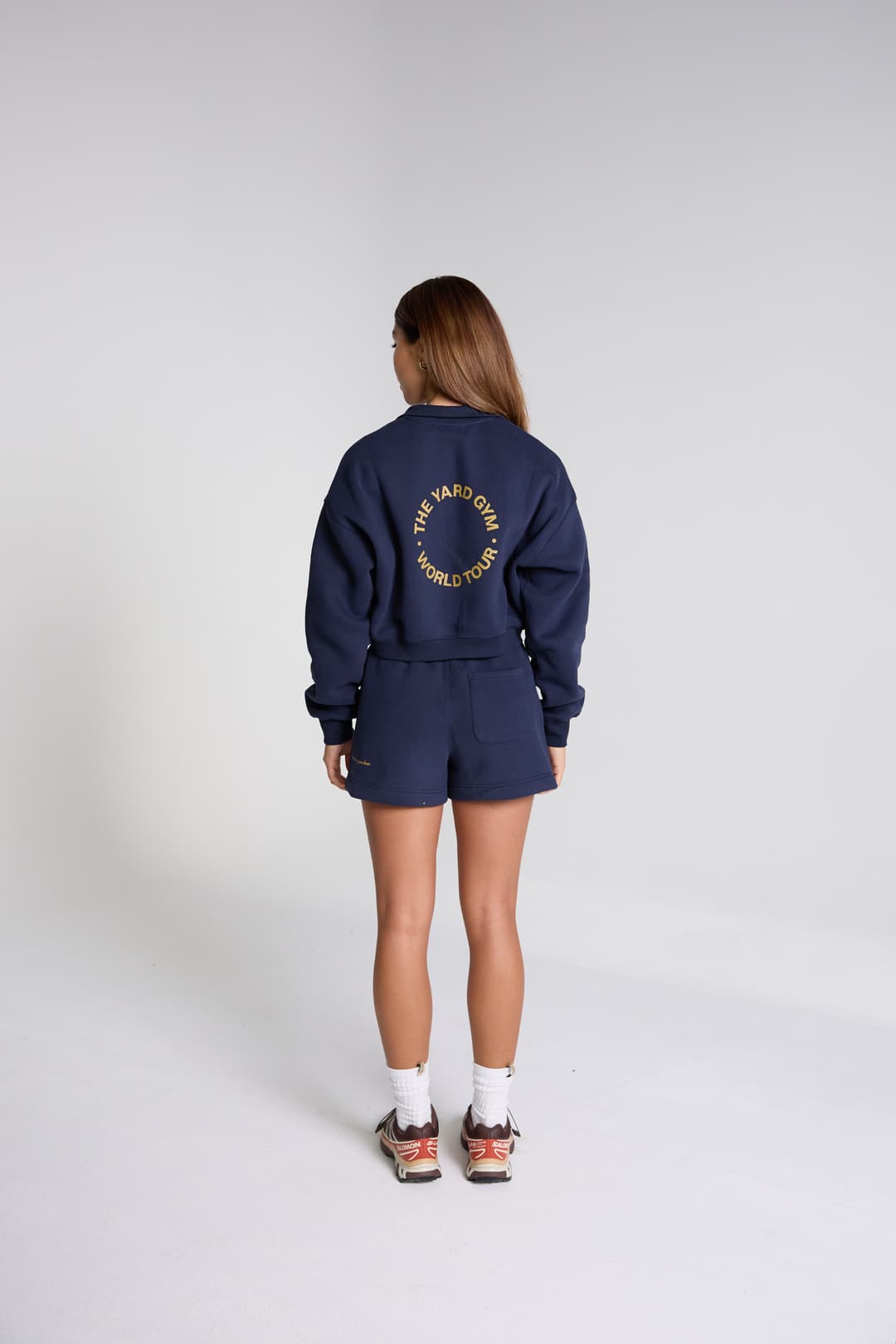 TYG Cropped 1/4 Zip Jacket - Navy
