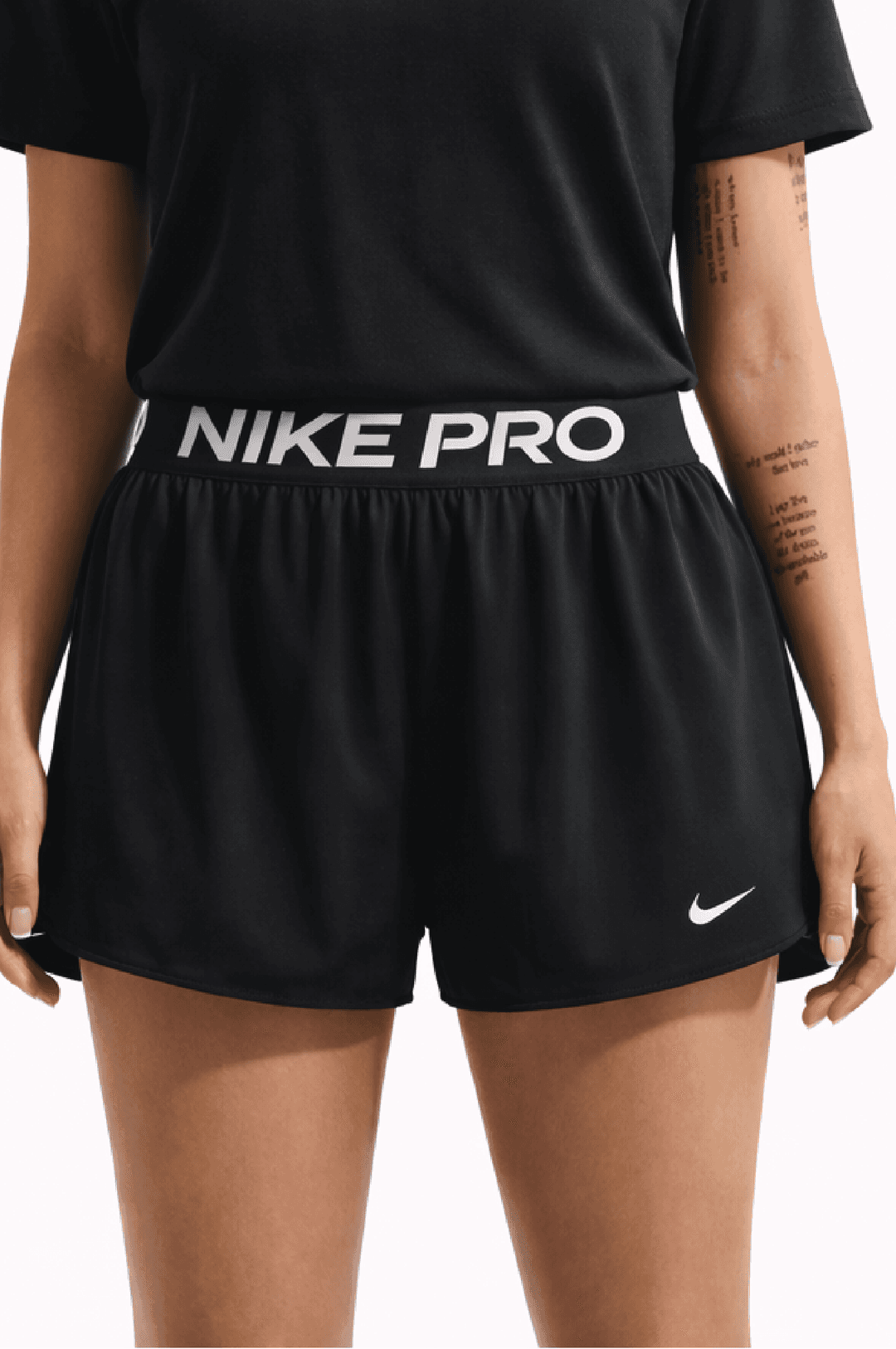Nike Pro Women's Dri-FIT Mid-Rise Brief-Lined 3" Woven - Black
