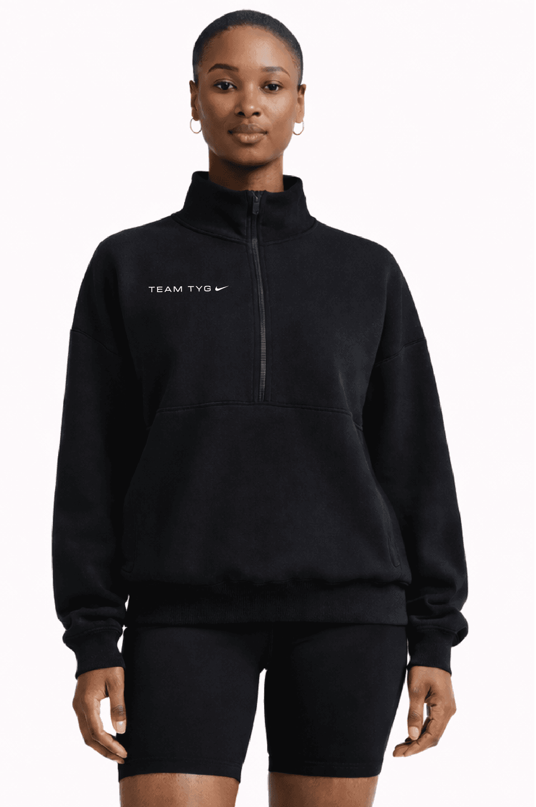 Nike 24.7 ImpossiblySoft Women's Dri-FIT Oversized 1/2-Zip Top - Black