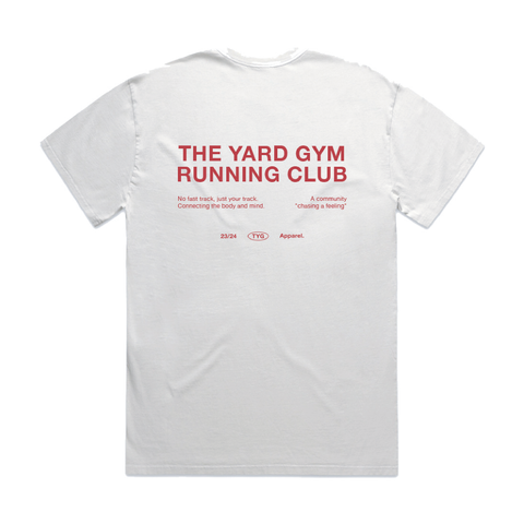 RUNNING CLUB  FADED TEE- RED ON BONE