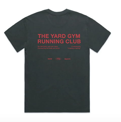 RUNNING CLUB TEE - RED ON BLACK