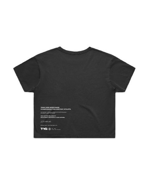 THE YARD GYM CROPPED TEE - BLACK